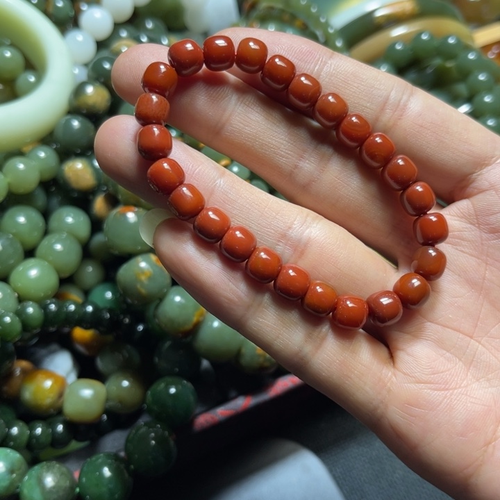 南红玛瑙未镶嵌手链