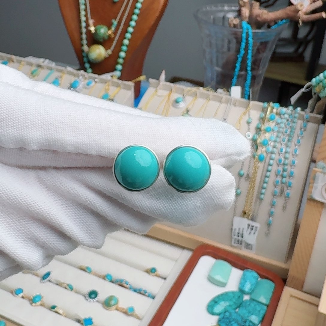 安***伴银S925镶嵌绿松石珠宝奇石