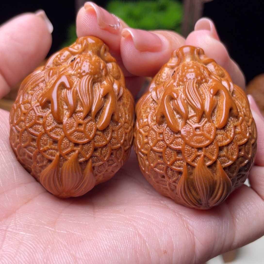 吊坠橄榄核事**圆金币龙龟手球3.5