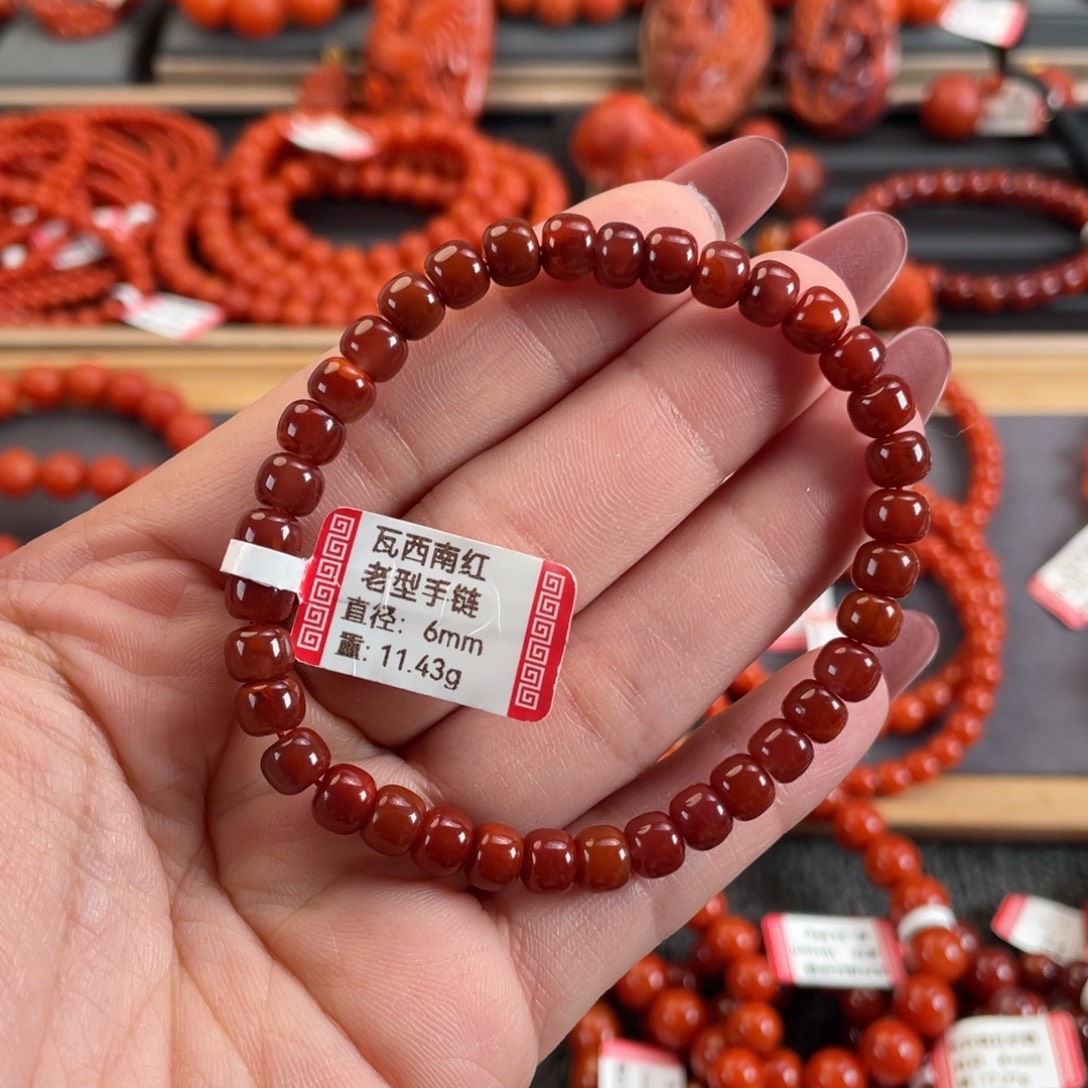 南红玛瑙未镶嵌瓦西南红老型单圈