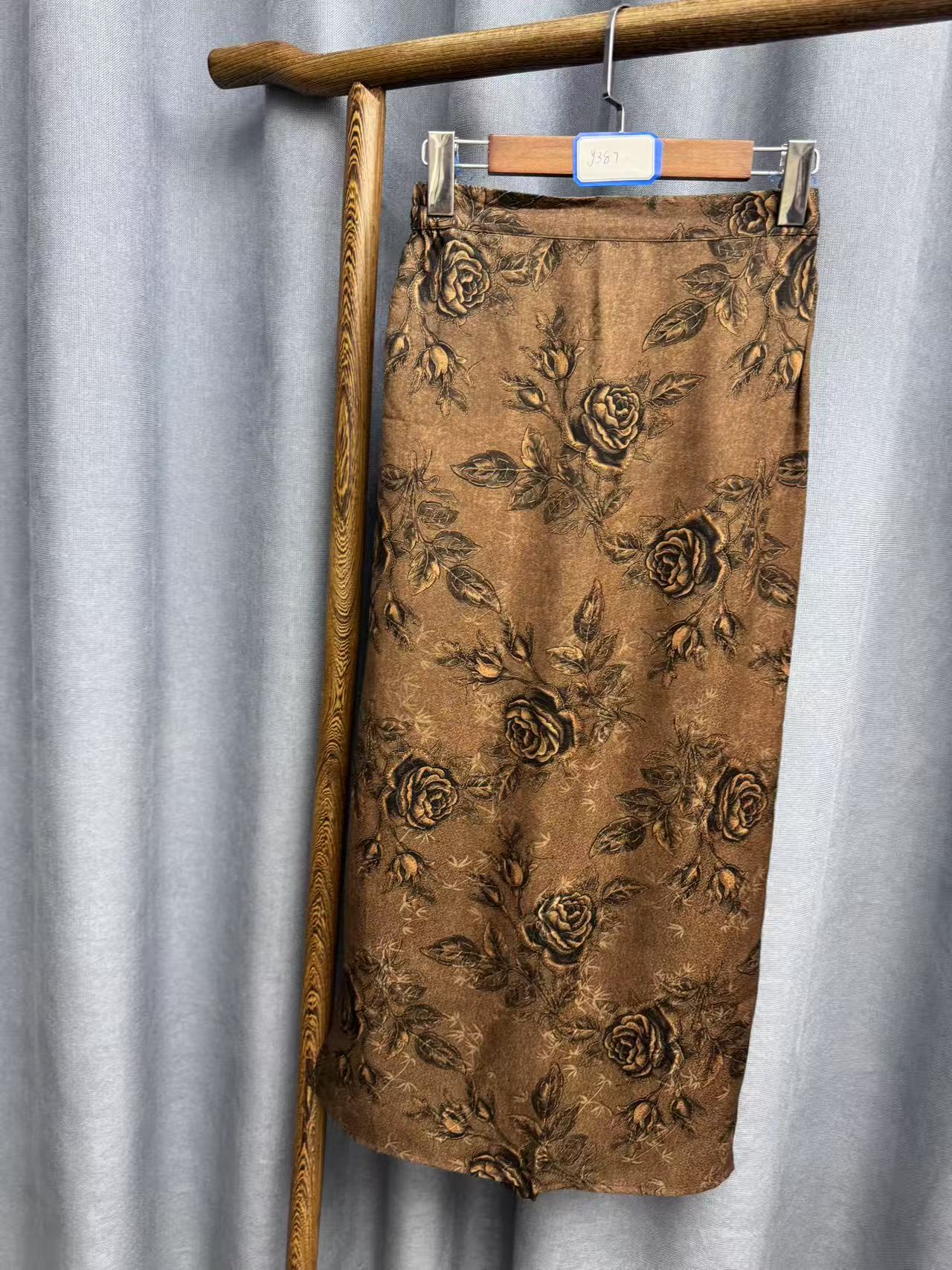 （瑕疵）2025秋季新款休闲百搭宽松桑蚕丝香云纱半身裙女y387