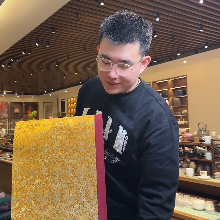 三米茶席底胭脂色茶席