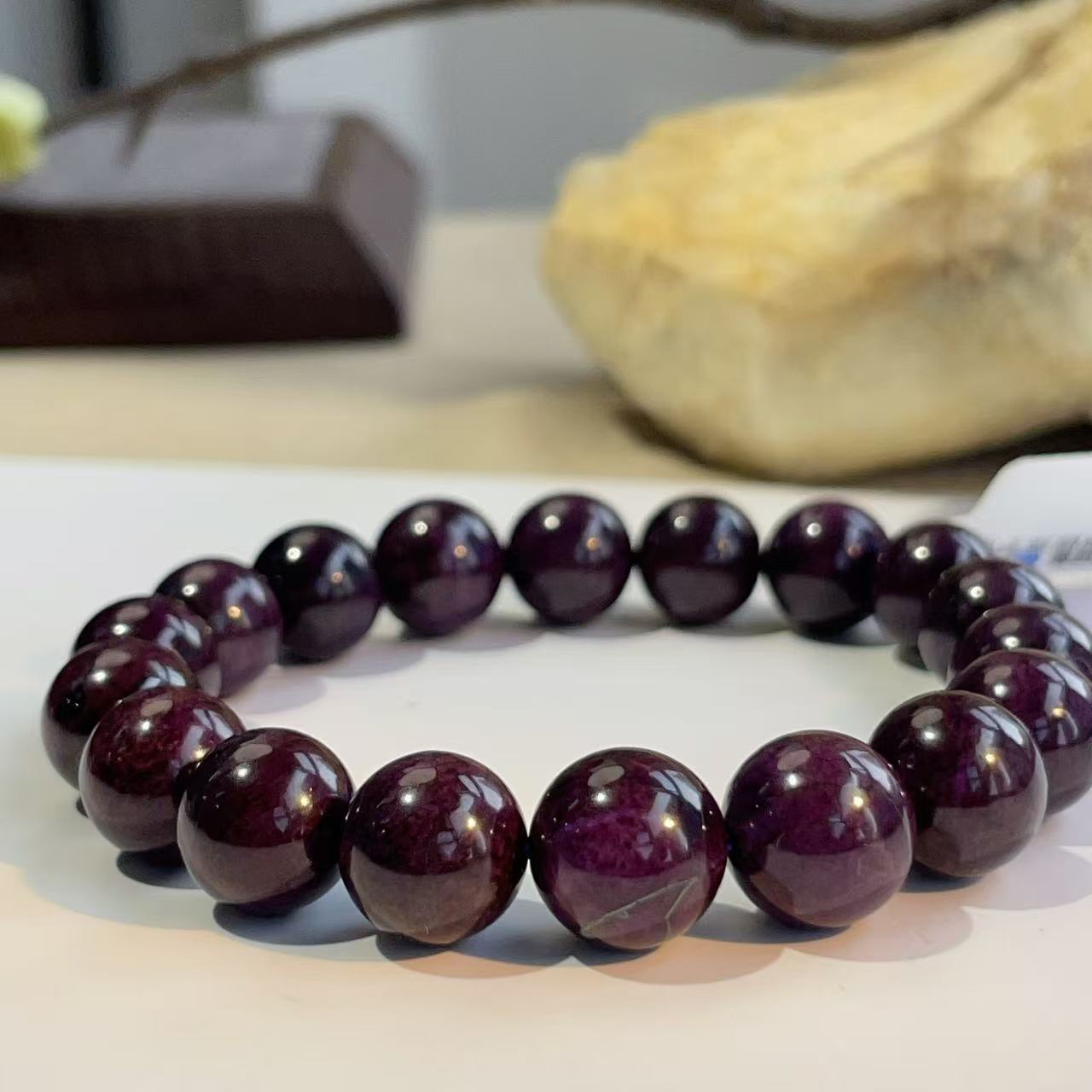 舒俱来帝王紫圆珠手串素圈/*9mm+/AZB3409/编码多样性