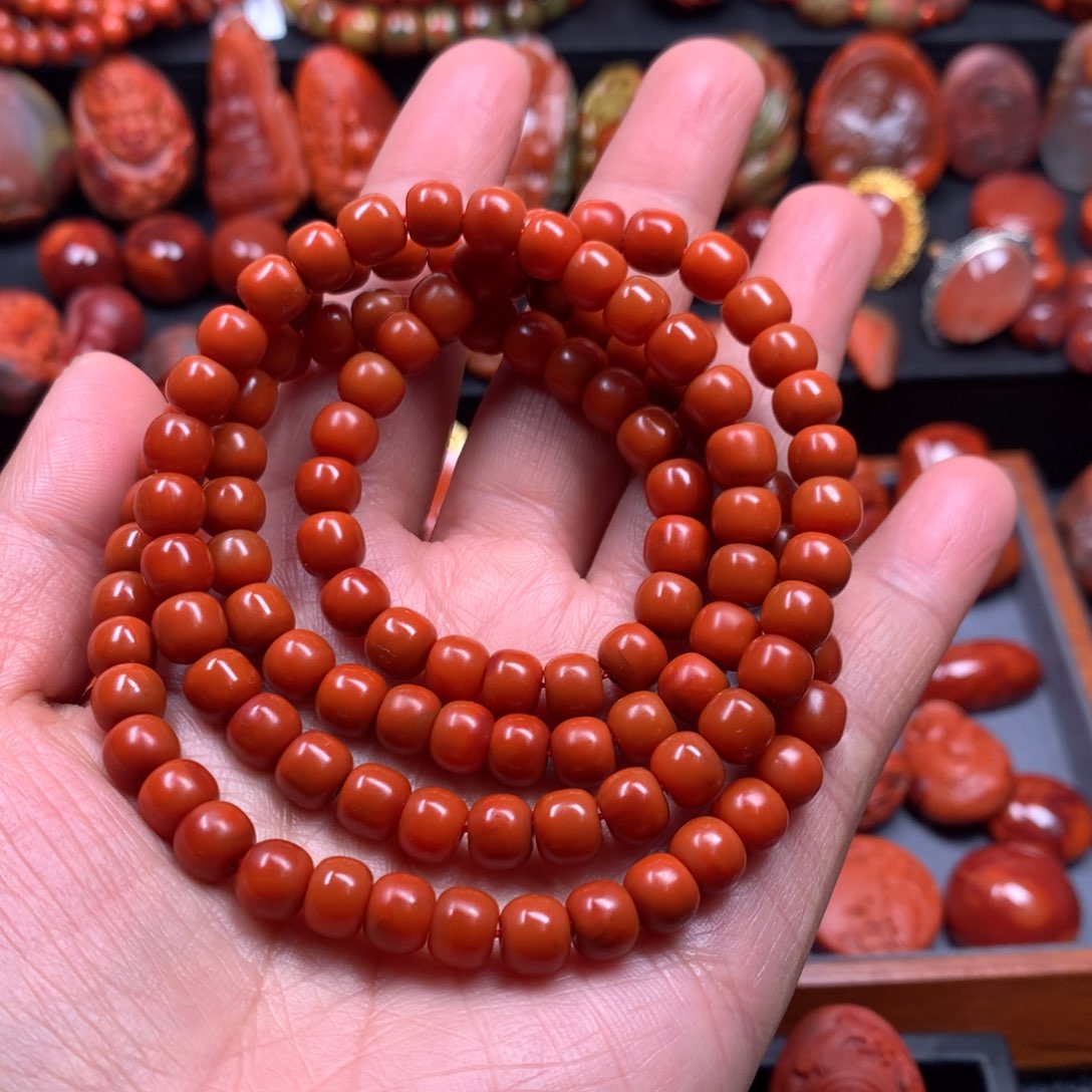 南红玛瑙多圈手链未镶嵌o*