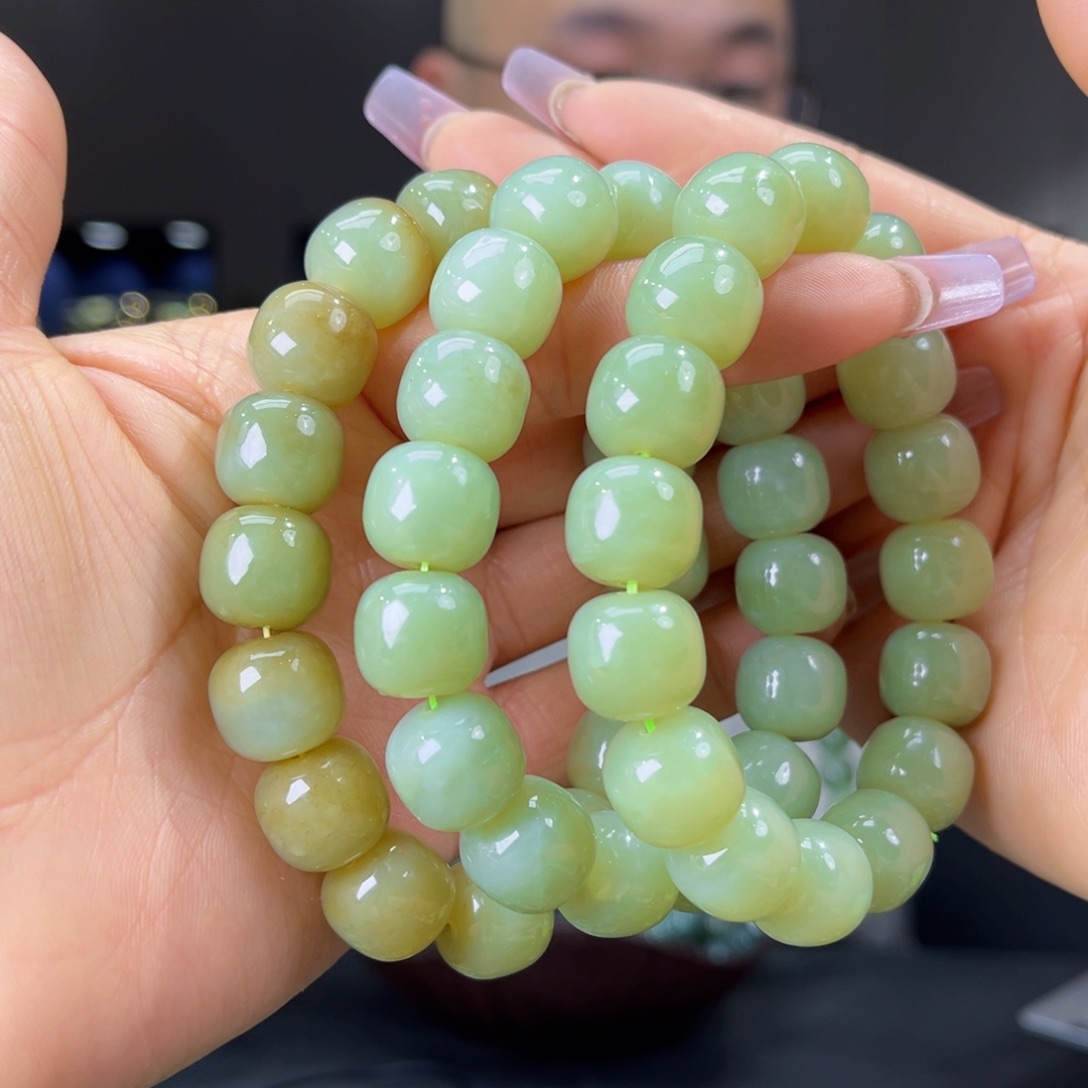 未镶嵌手串和田玉天然新疆若羌青黄口14多样性发货拍一发一微暇