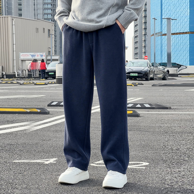 垂感针织裤时尚秋冬男士裤子宽松版型立体裁剪直筒舒适利落休闲裤