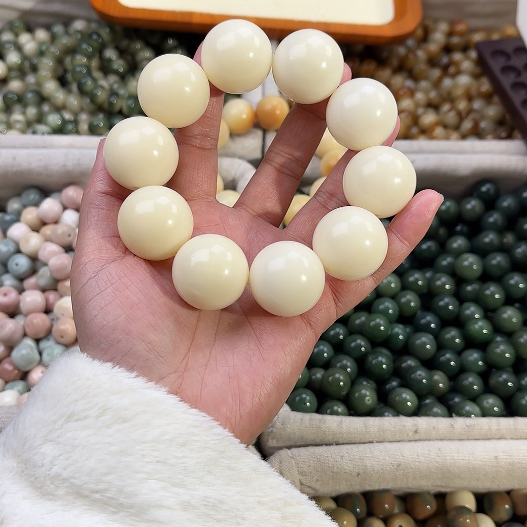 菩提根/象牙果手串梦**巷卡25-26大白汤圆默认微瑕
