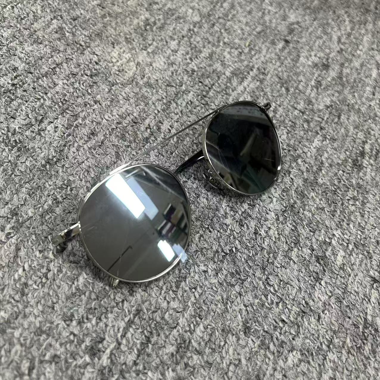 666-MJ-01-高档女士黑色复古潮流经典圆形精美眼镜