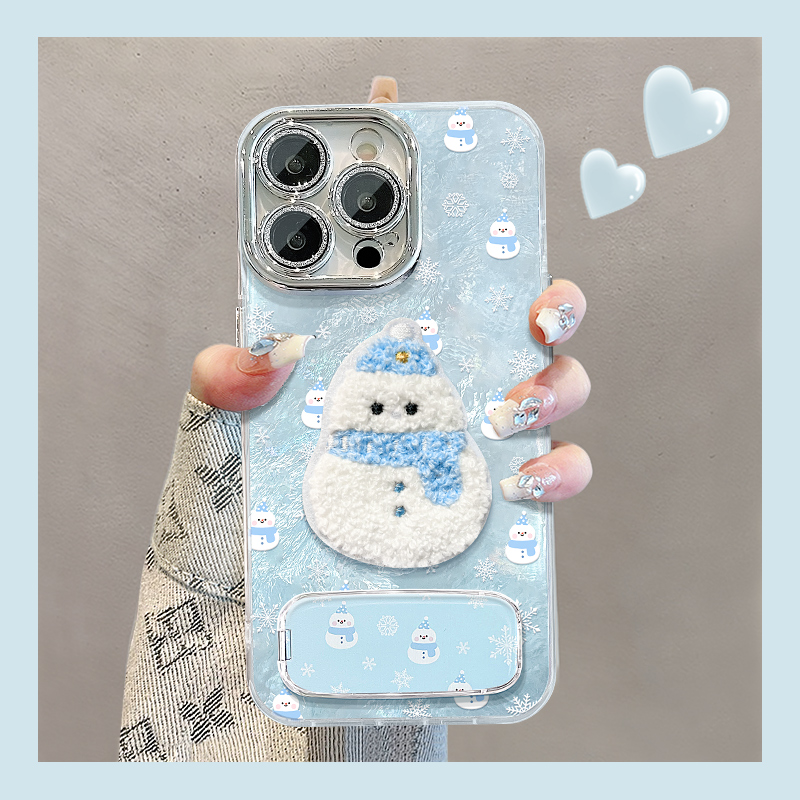 雪人贴件适用苹果17华为VIVO/OPPO小米17iPhone16PRO冰川纹手机壳