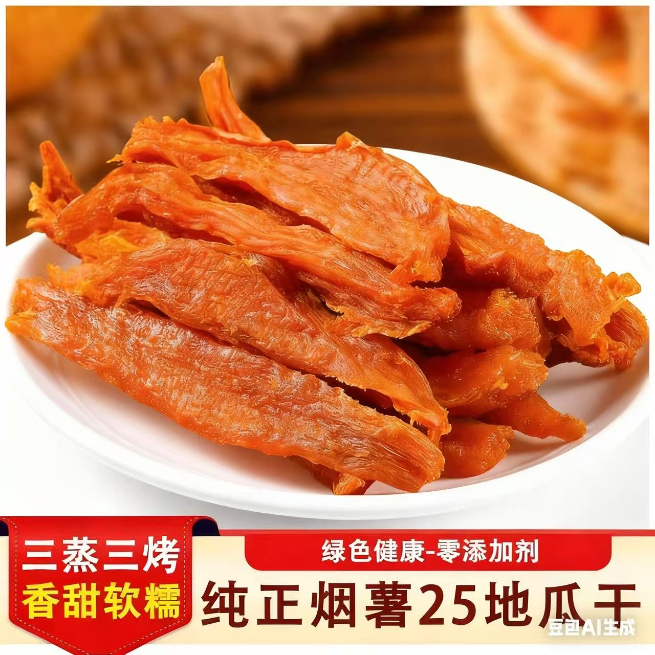 烟薯25号农家倒蒸红薯干软糯香甜自然风干健康粗粮零食