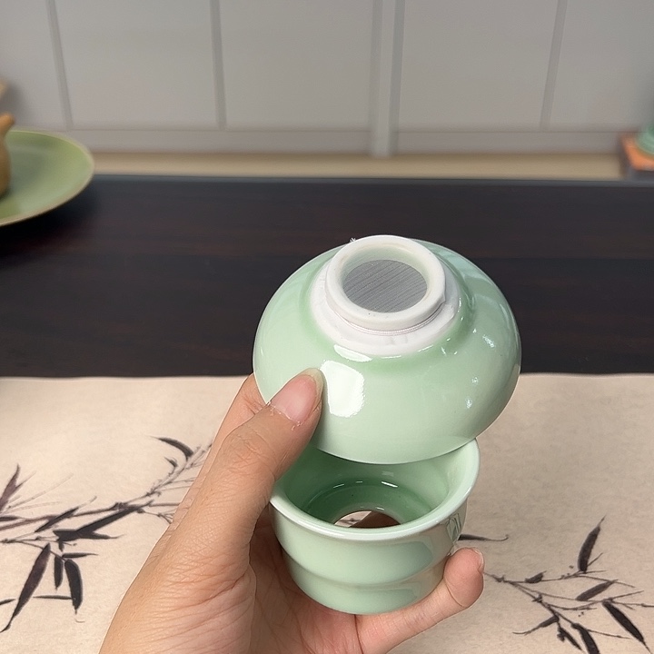 龙泉云间青瓷小米茶器