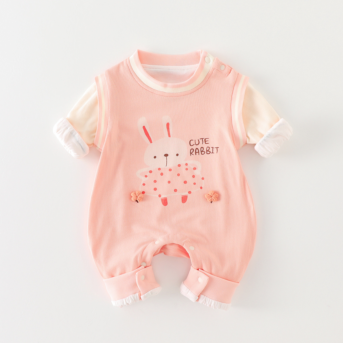 秋季婴儿衣服连体衣爬爬服卡通可爱女宝宝秋装长袖哈衣爬服厂家批