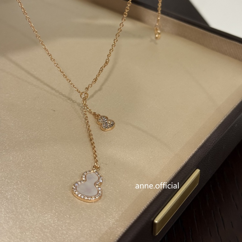 铜合金项链 白贝流苏葫芦项链【A215】