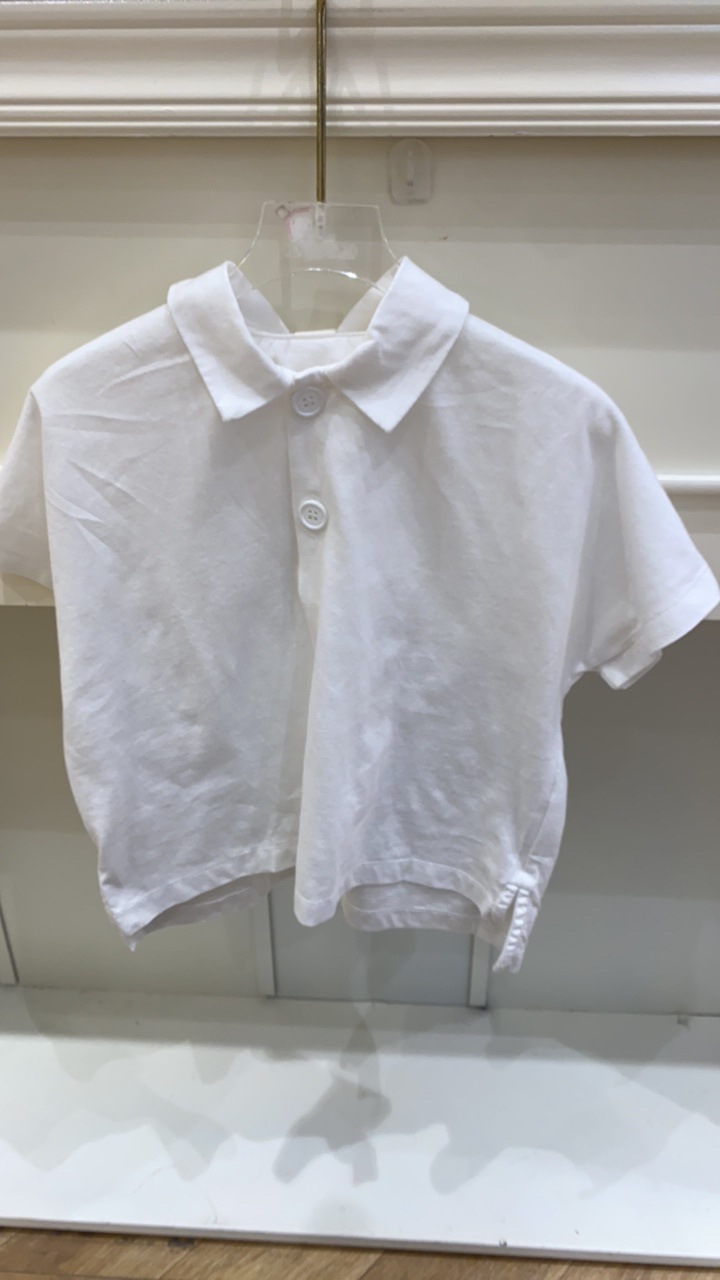 （50565）白色吸汗男女通用夏季夏款纯色POLO衫翻领