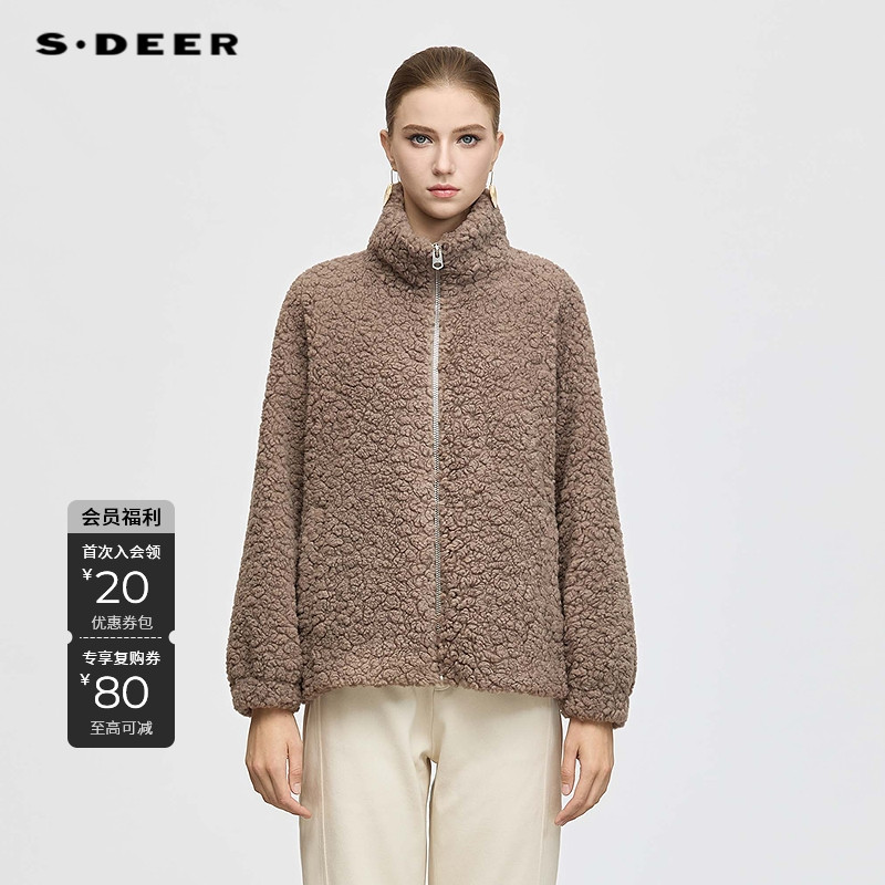 S·DEER圣迪奥秋冬保暖户外穿搭短外套棒球服棉衣S25462301