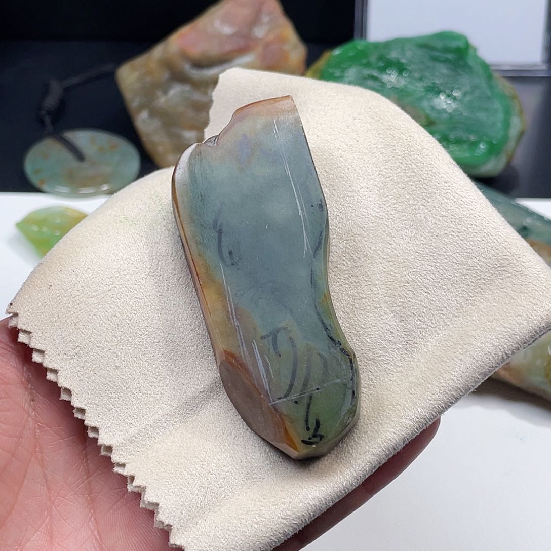 定制翡翠未镶嵌假***字定制翡翠印章