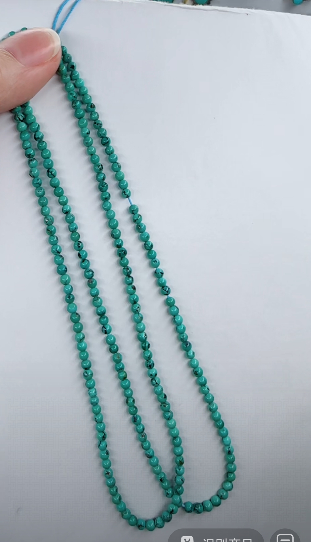 天然原矿绿松石米珠链