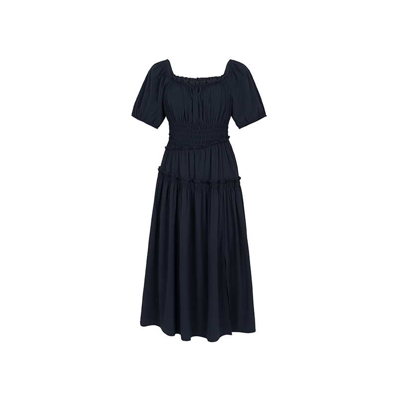 【小余专属】商场同款夏季新品大方领锁骨连衣裙N195A42802