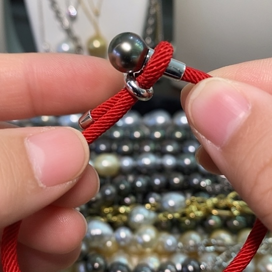 海水珍珠手链银S925镶嵌9