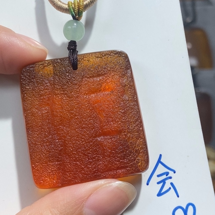 定制琥珀未镶嵌琥珀蜜蜡吊坠项链