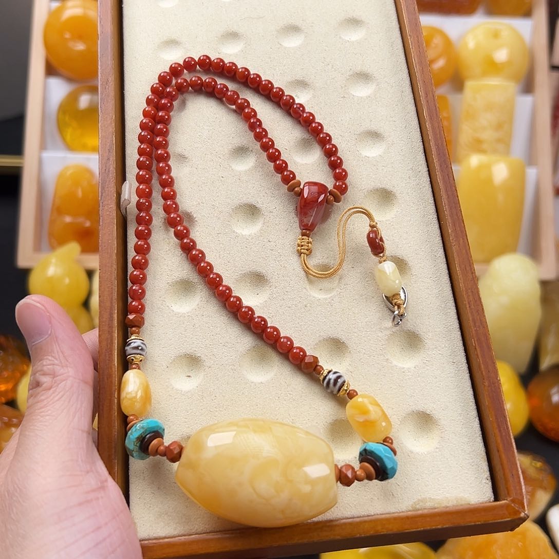 蜜蜡颈饰未镶嵌蜜蜡