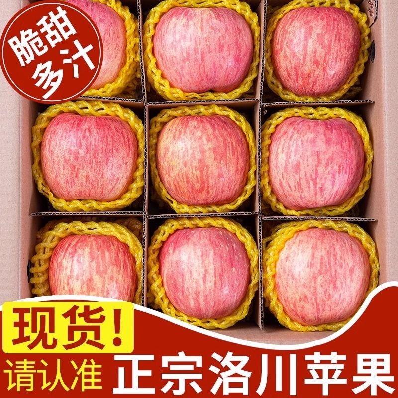 【24颗装京东包邮】2025年洛川苹果红富士苹果脆甜多汁水孕妇水果DD