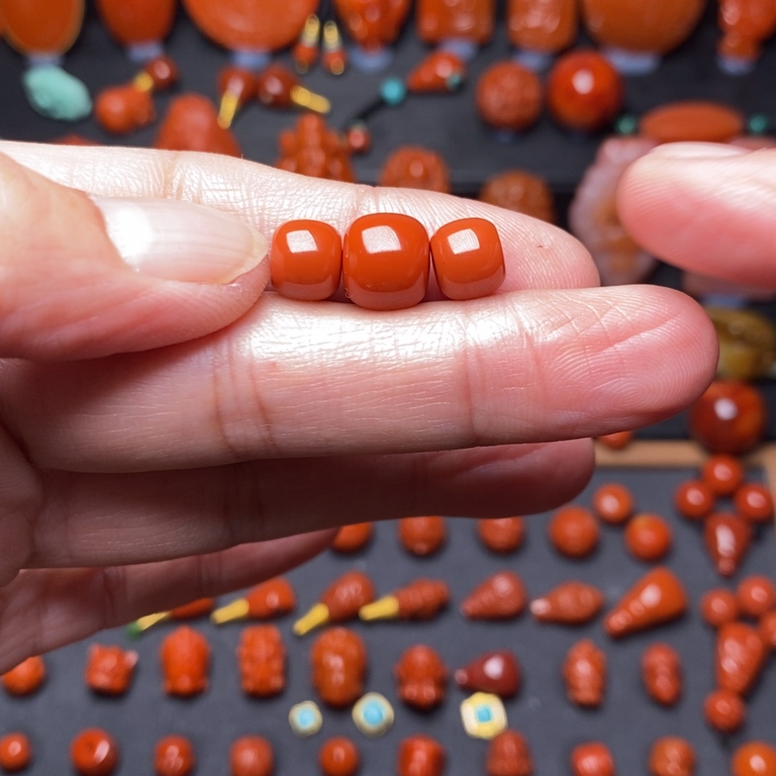 南红玛瑙纯色配饰未镶嵌无*