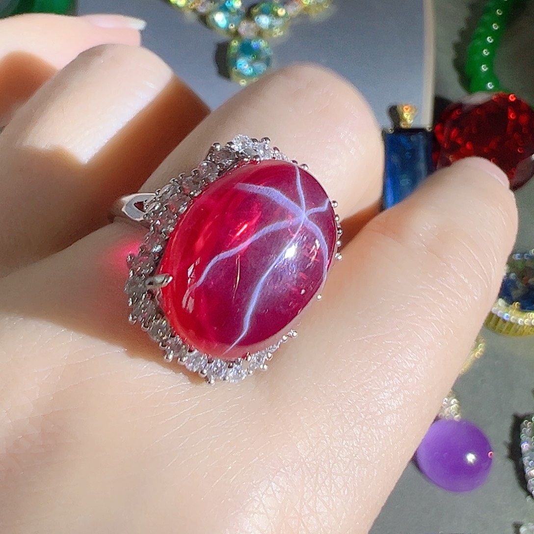 花岗石钨合金红色蓝色吊坠