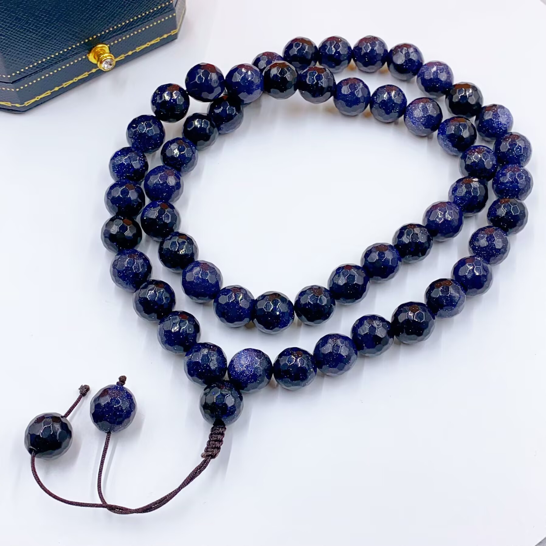 项链 3660  星空蓝色切割珠珠项链多样性发货