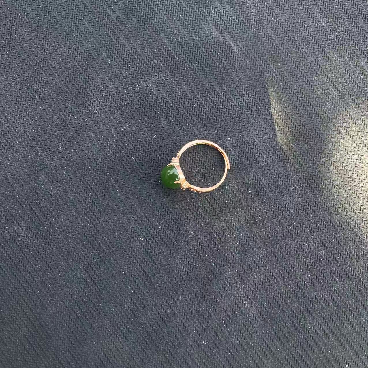 D111 天然和田玉碧玉戒指 拍一发一多样性发其一 