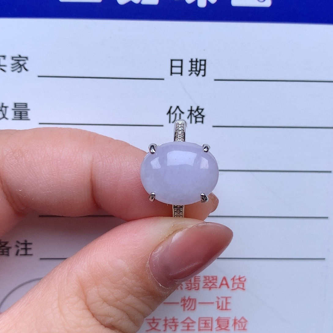 翡翠戒指银S925镶嵌戒指925