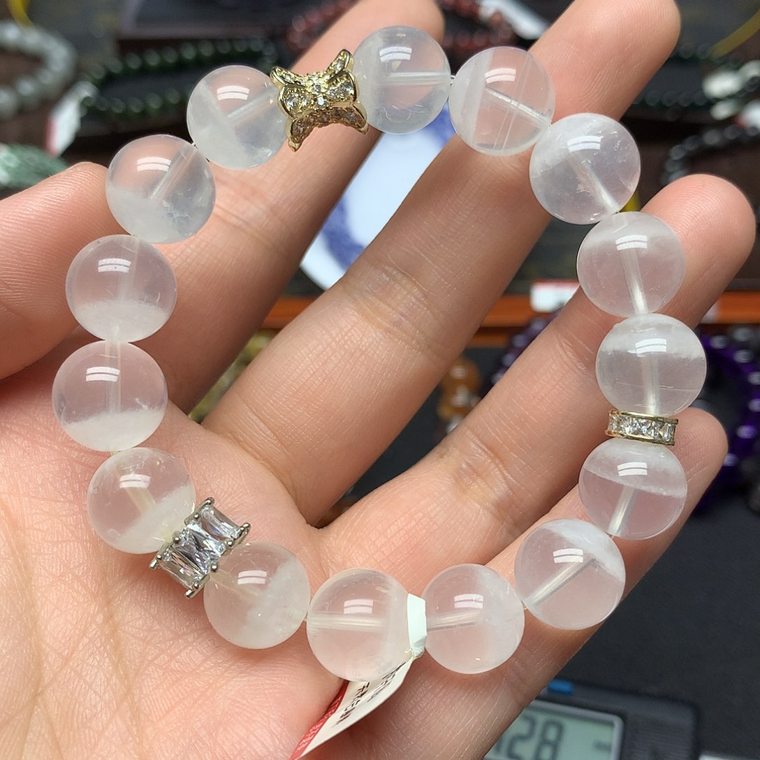 水晶手串合金手链