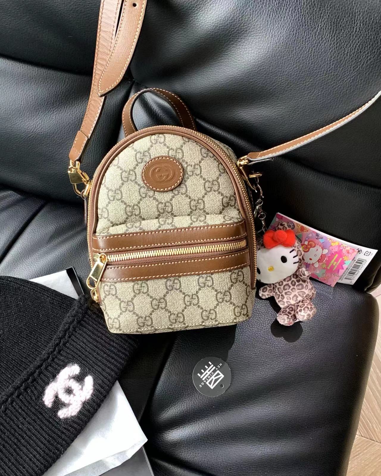 95新 GUCCI/古驰 老花mini斜挎包 15cm 17217474