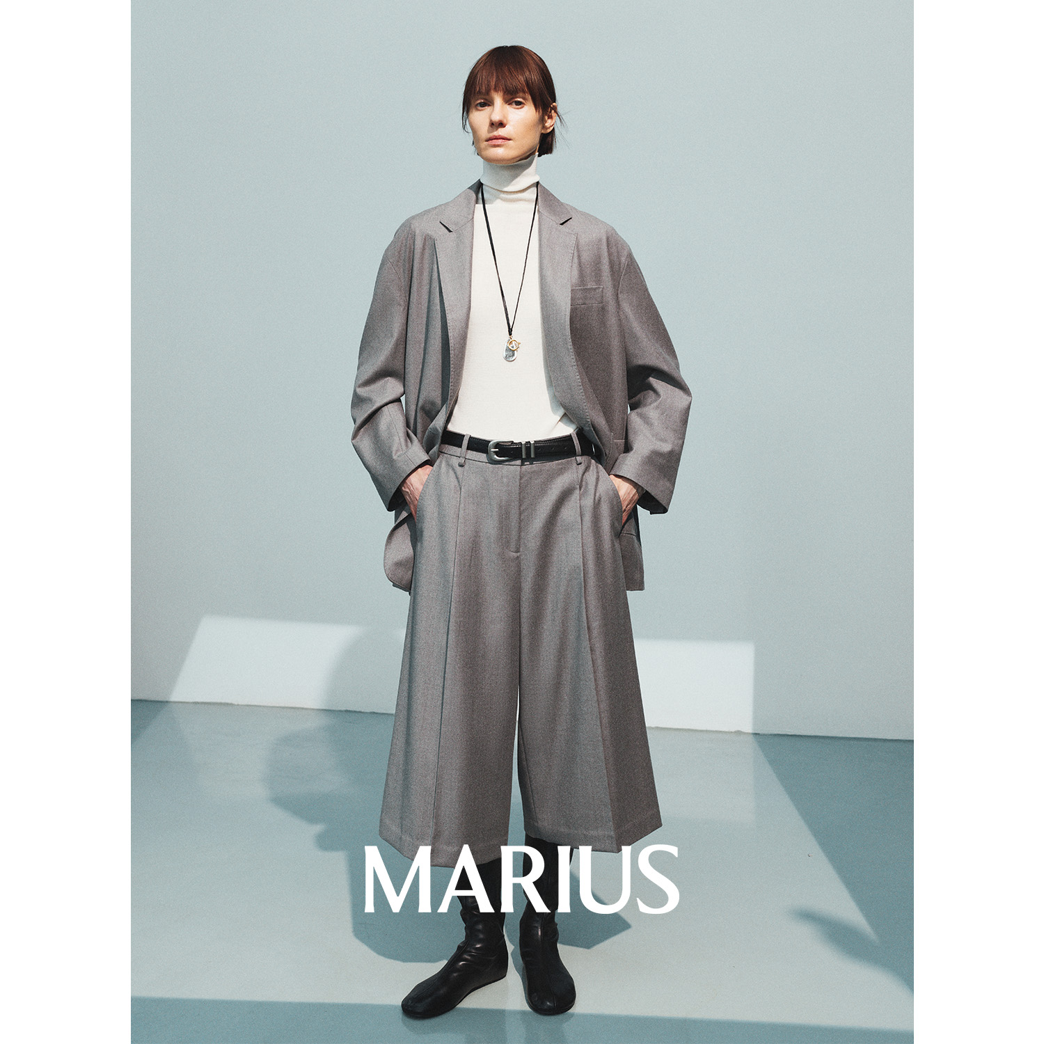 MARIUS"流浪诗人秋冬版"意大利MARZOTTO法兰绒羊毛西装/七分裤
