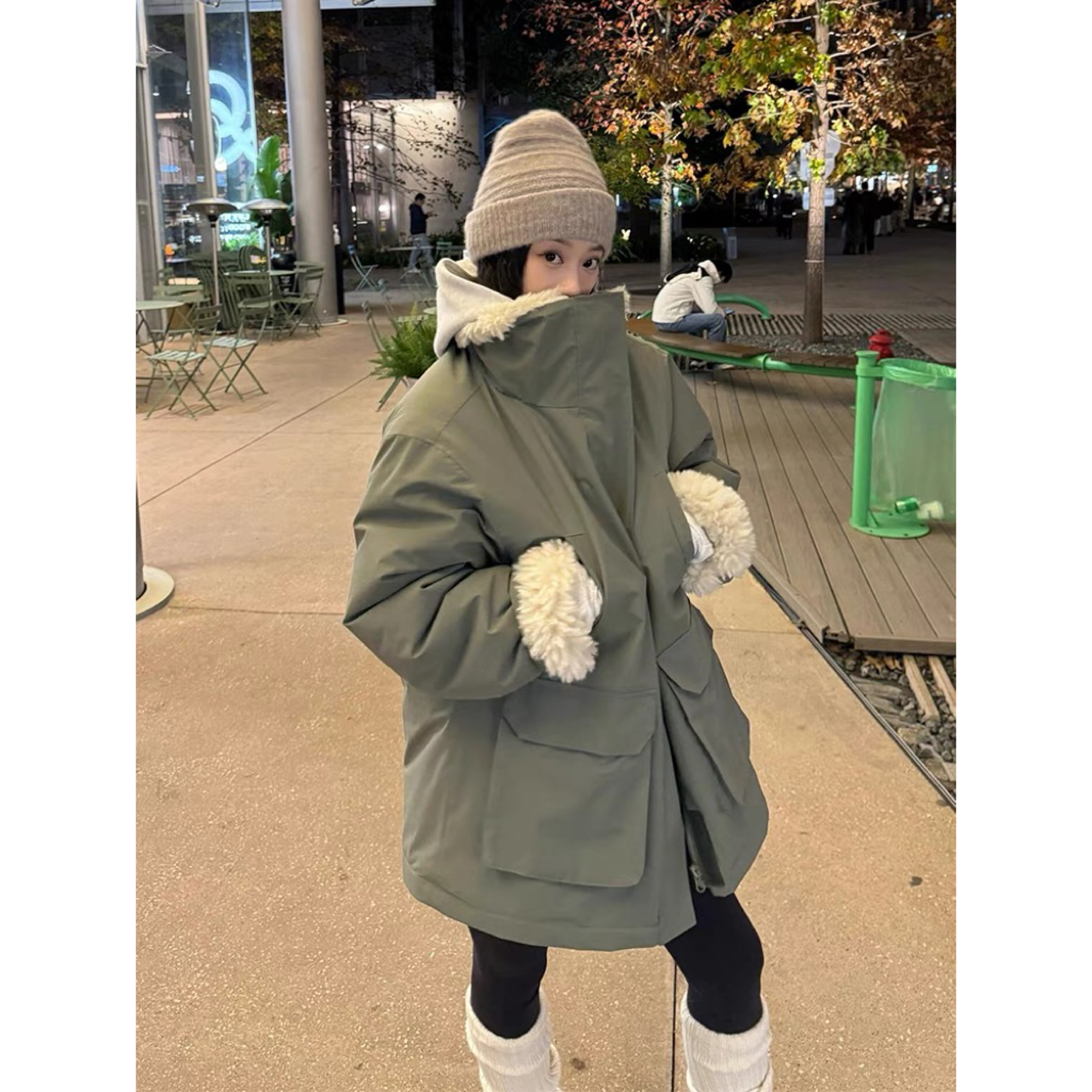 晶老板●【露思】中长款加厚 派克服348