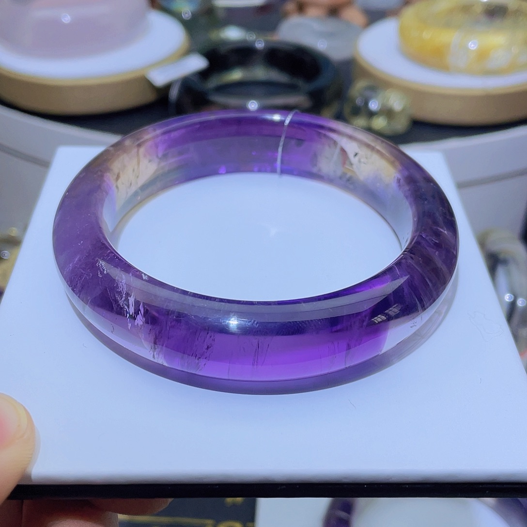 水晶手镯未镶嵌天然乌拉圭紫水晶手镯