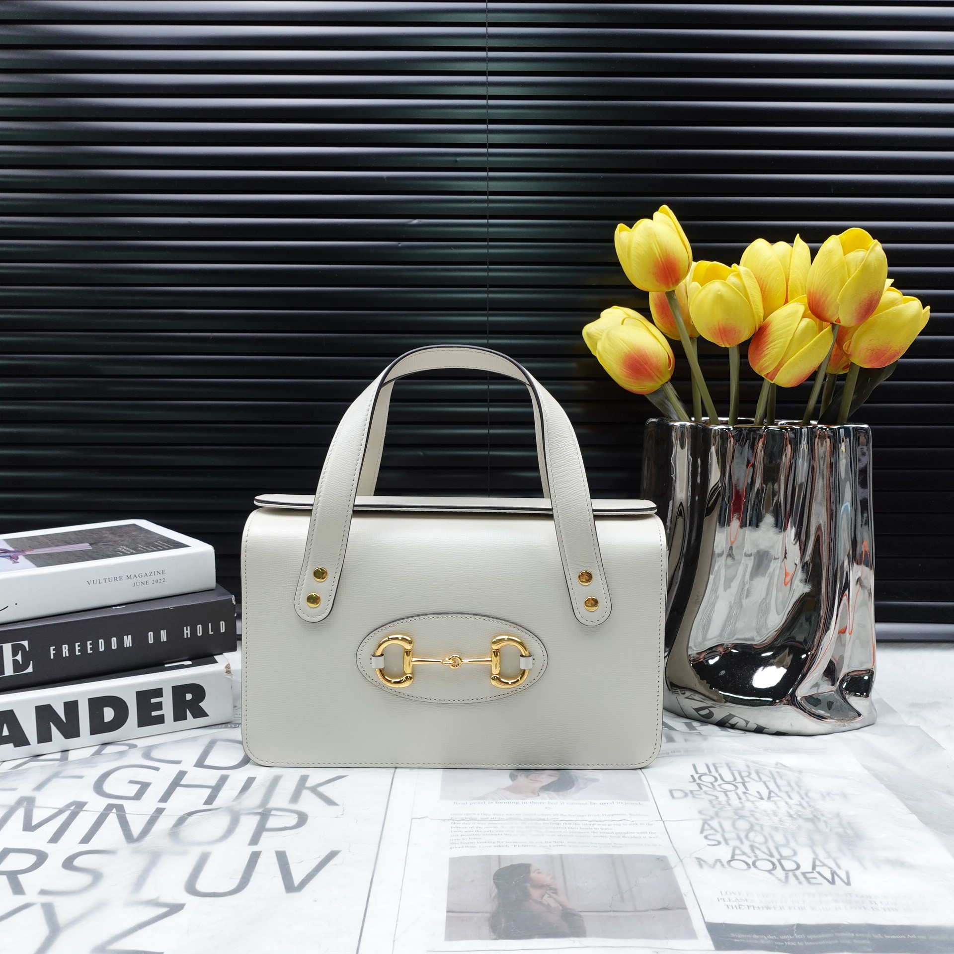 95新 GUCCI/古驰 白色手提斜挎包T10295401