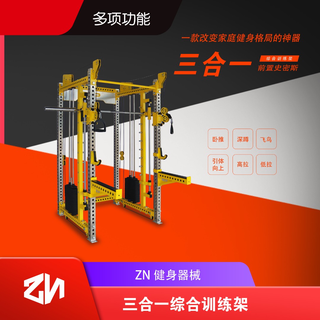 三合一综合训练架前后史密斯