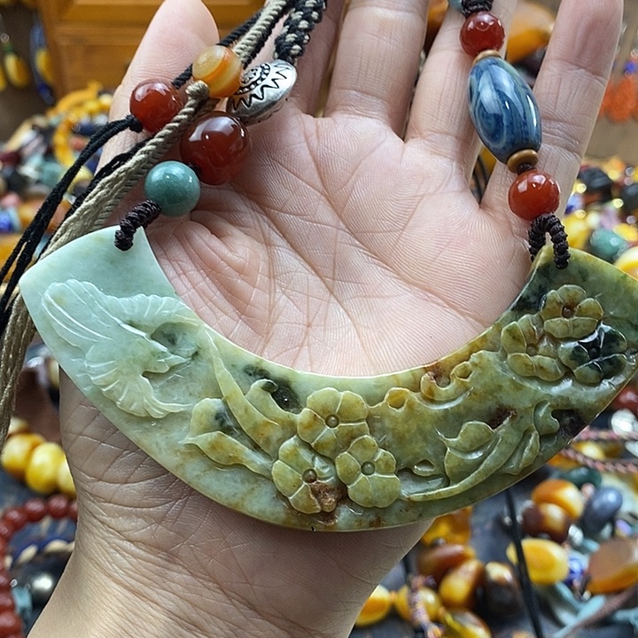 翡翠未镶嵌项链项链