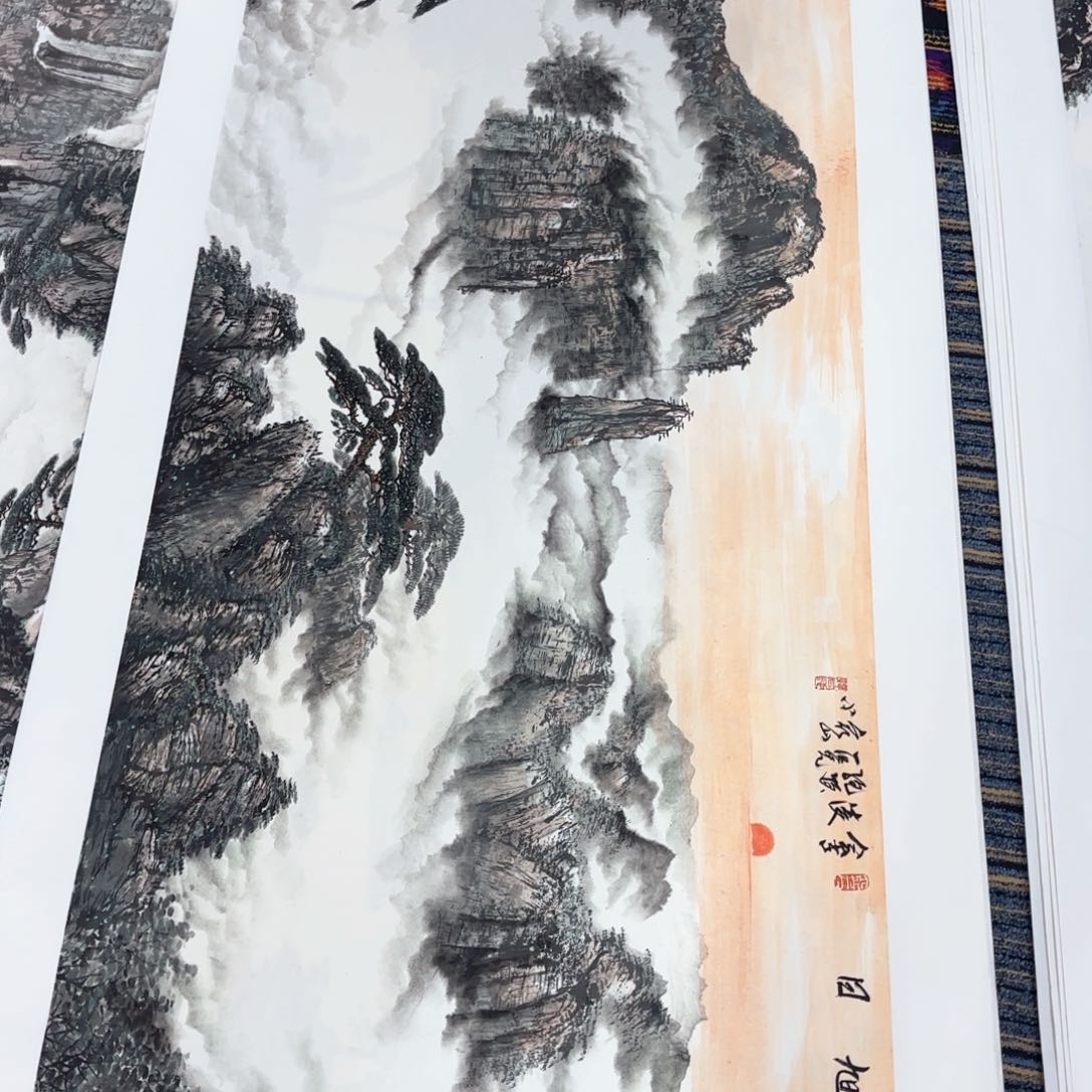 国画一**?韩同池小六山水朱