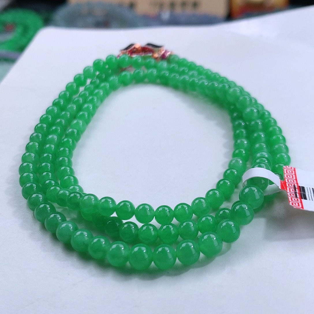 翡翠手链未镶嵌心***惑卡3.6-4.5