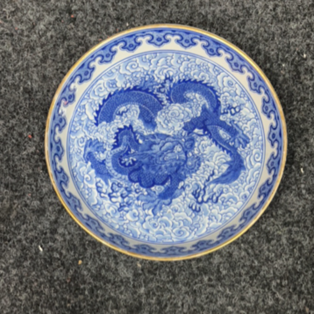 青花海水龙壶承手绘