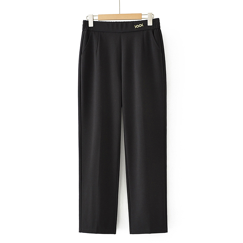 京玉花妈妈装秋季洋气百搭直筒裤中老年女装奶奶春秋新款长裤