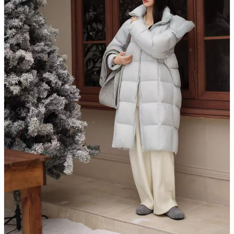 8586号5516#纯色连帽可拆休闲双口袋填充拉链外套长款（预）