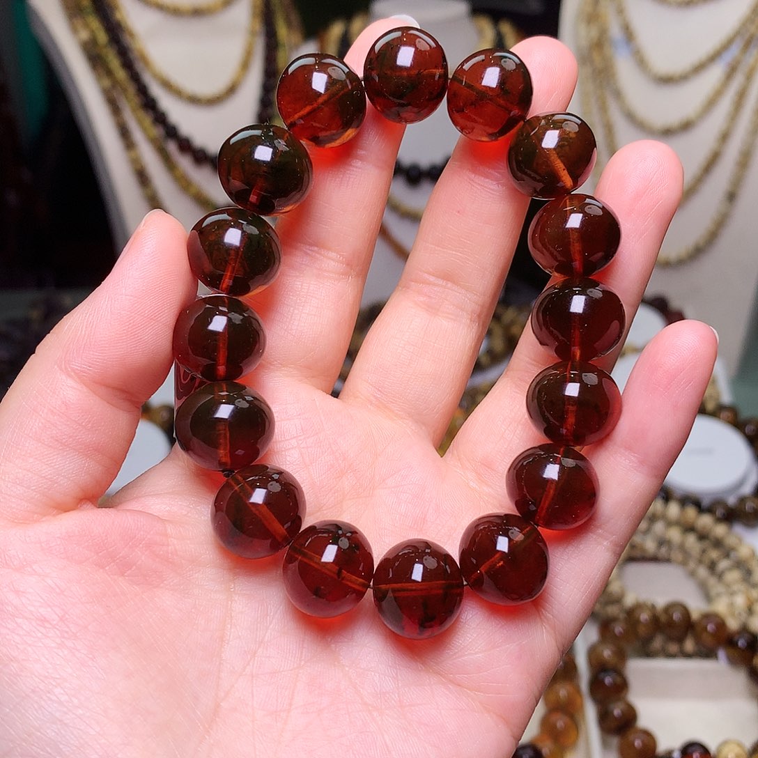 琥珀未镶嵌裸石15/血珀高净-10