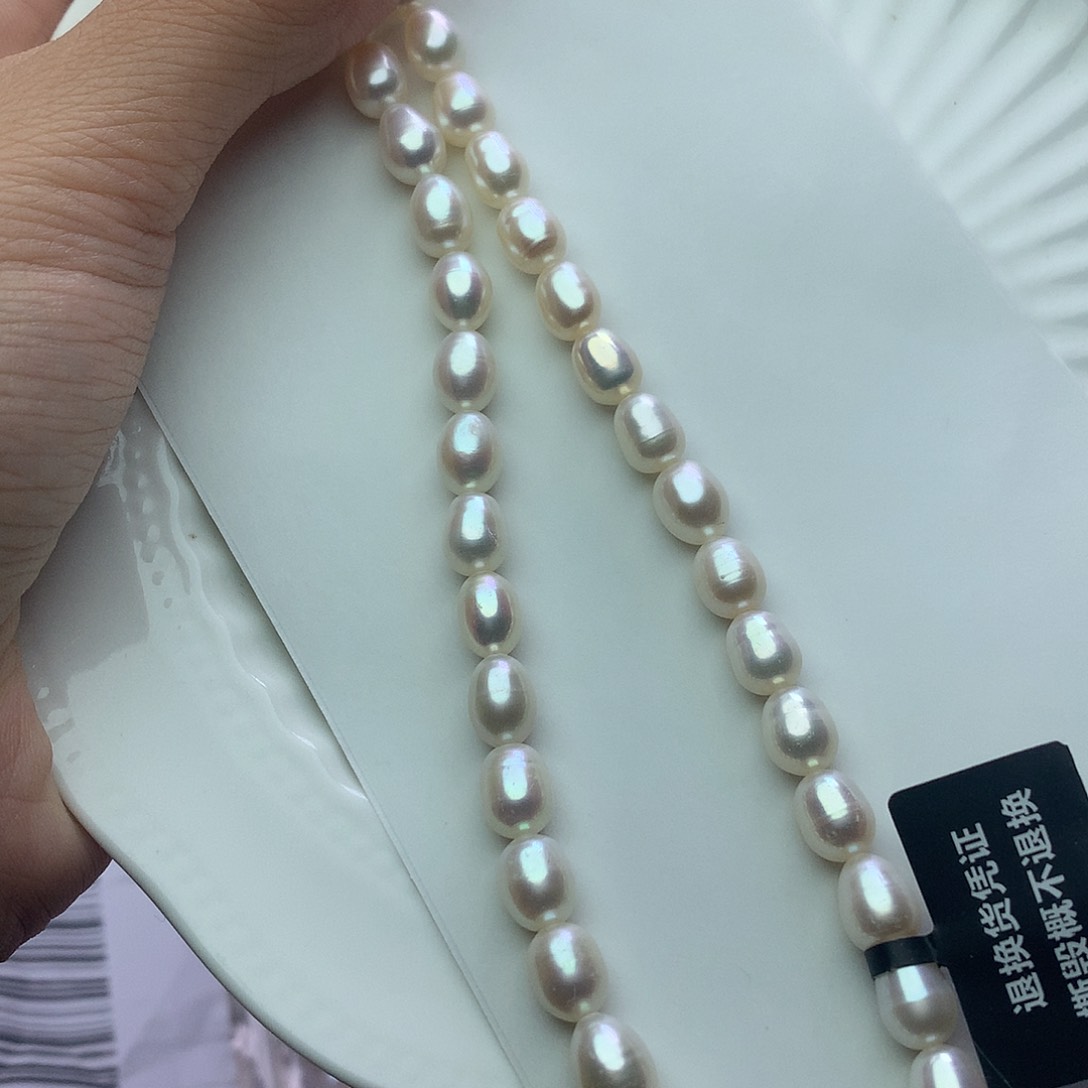 未镶嵌淡水珍珠6-7x13项链
