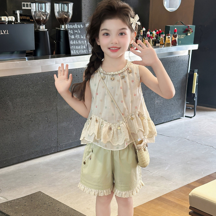 【130】-女童学院风套装夏季2025新款儿童服装卡通135