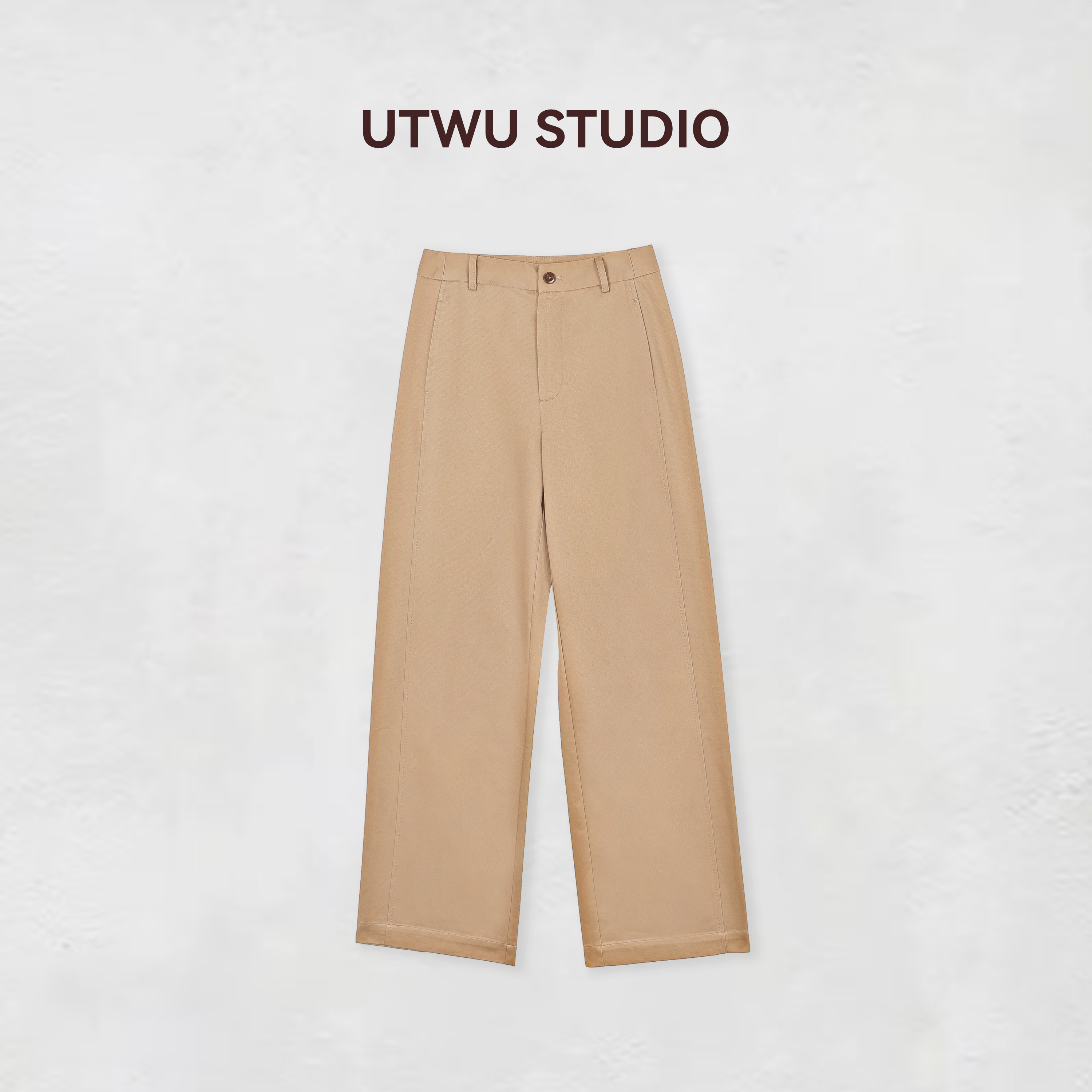 小敏「高智老钱」1oo长绒棉极简老钱风直筒显瘦休闲裤UTAK1063