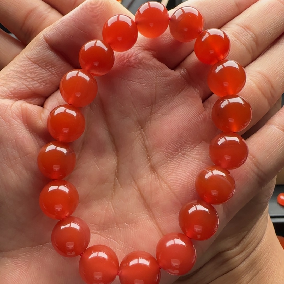 南红玛瑙未镶嵌手串11+