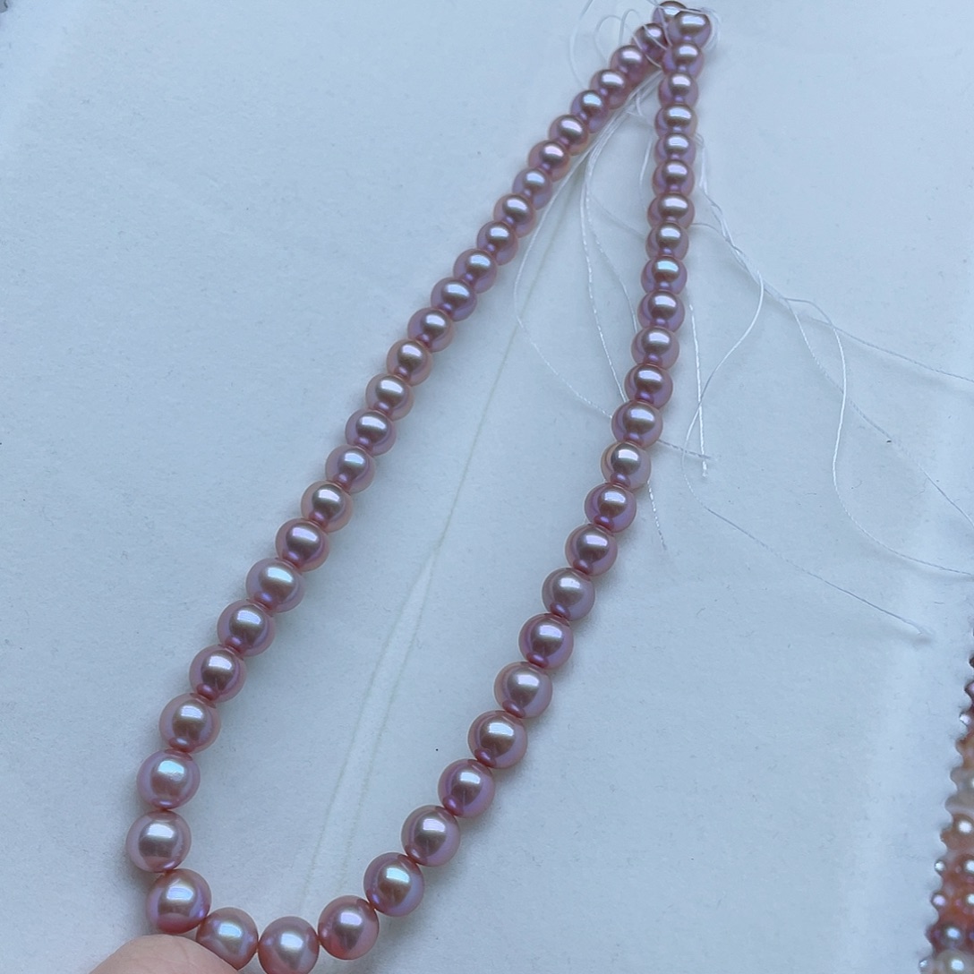 淡水珍珠颈饰银S925镶嵌8-9